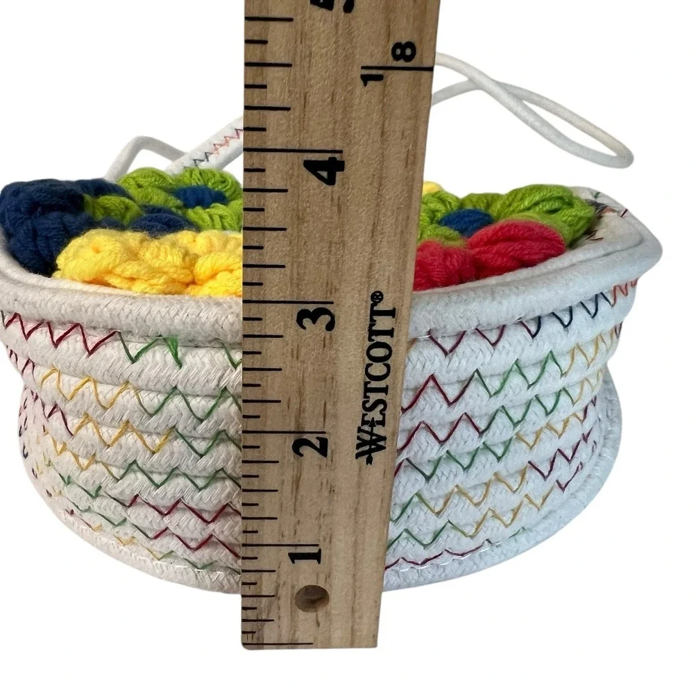 Crochet Floral Crossbody Bag Colorful Flower Boho Cottagecore Woven Open